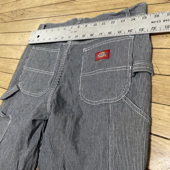 Dickies Hickory Stripe Carpenter Pants Women Juniors 5 27 Navy White Y2k Skate - Picture 11 of 16